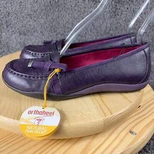 Mocasín Orthaheel Mae para mujer talla 9 púrpura imitación cuero sin cordones cómodo zapato plano - Imagen 1 de 11