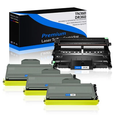 for Brother 3PK TN360 Toner+1PK DR360 Drum Unit DCP-7030 HL-2140 MFC-7345DN - Image 1 of 4