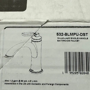 Delta 532-BLMPU-DST Woodhurst 1.2 GPM Single Hole Bathroom Faucet with Drain, Ma - Picture 1 of 2