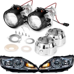 2x 2.5" Bi Xenon HID Projector Lens LHD Hi-Lo Beam Car Headlight Retrofit for H1 - Foto 1 di 15