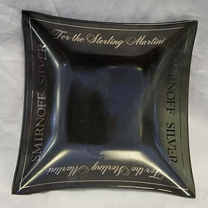 Cenicero Smirnoff Plata Vidrio Ahumado Vodka Alcohol Publicidad Martini Esterlina - Imagen 1 de 4