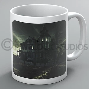 Taza de Halloween tazas casa embrujada murciélagos calabazas brujas fantasmas miedo - Imagen 1 de 1