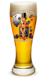 Liquor up front poker in the Rear Pin Up Girl sexy Pilsner Glass Glas Bierglas - Picture 1 of 1