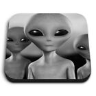 Square MDF Magnets - BW - ky Grey Aliens Space Sci-Fi  #40898