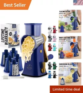 Rotary Cheese Grater with Pull Handle & 5 Interchangeable Blades for Easy Prep - Picture 1 of 11