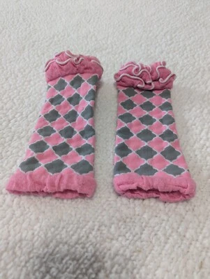 Leg Warmers For Little Ones 8 1/2" Gray/Pink Diamonds - Image 1 of 4