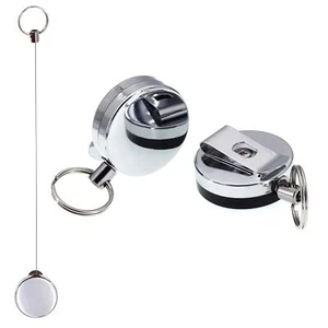 Juego de 2 llaveros extensibles colgante rollo de llave muelle de acero - Imagen 1 de 7