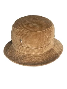 Polo Ralph Lauren Loft Bucket Hat Corduroy Golden Brown Natural Pony Cord L/XL - Picture 1 of 19