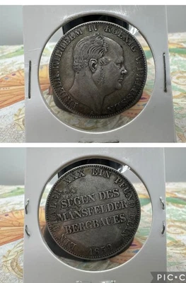 Germany Prussia Friedrich Wilhelm IV, Mining Thaler 1859 KM#472 - Image 1 of 4