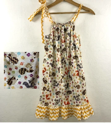 Vestido Hecho a Mano Niñas Pequeñas Estampado Novedad Talla 7/8 Otoño Vacaciones Acción de Gracias Foto 1 de 4