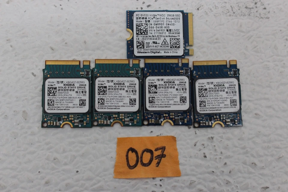 Lot of 5 - M.2 NVMe PCIe 256GB - Image 1 of 1