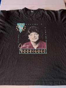 Rara camicia Screen Stars Tag vintage anni 80 90 Johnny Rodriguez Band nera XXXL - Foto 1 di 7