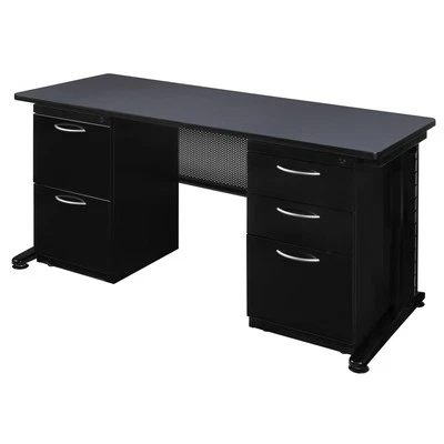 Regency Fusion 66 x 30 pulgadas Escritorio para profesores con cajón de doble pedestal Foto 1 de 4