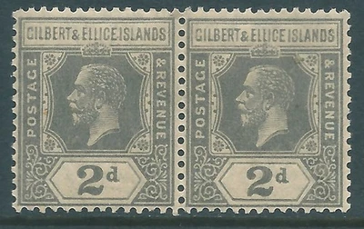 GILBERT & ELLICE ISLANDS 1922 George V MNH 2d pair SG30 - Image 1 of 2