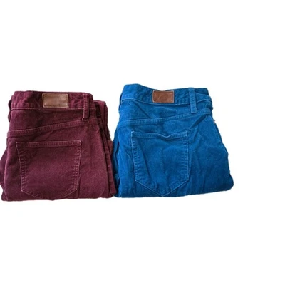Lands End tiro medio bootcut pana para mujer talla 14P lote 2 pantalones azul granate Foto 1 de 4