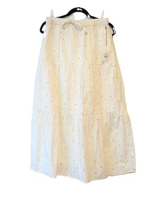 New With Tags - A New Day Women's Cream Tiered Eyelet A-Line Midi Skirt Sz Small - Picture 1 of 9