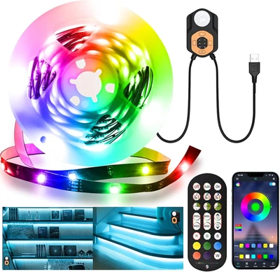 Striscia LED Con Sensore Di Movimento, 3 M, Luce Da Sotto Letto, Colore RGB, Sin - Immagine 1 di 4