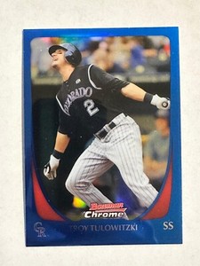 Troy Tulowitzki 2011 Bowman Chrome Blue Refractor #137 SP #71/150 NM or better