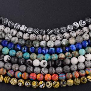Natural Stone Sea Sediment Gemstone Round Loose Beads DIY Bracelets 4mm 6mm 8mm - Picture 1 of 344