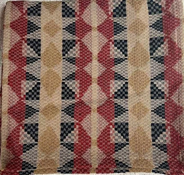New Primitive Red Mustard Black TABLE SQUARE COVERLET TABLECLOTH Topper 52" - Image 1 of 1