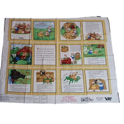 Винтажная мягкая книжная ткань Mary Engelbreit 2009 Three Little Pigs панель покрой и шитье - Изображение 1 из 4