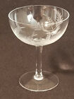 Vintage - 1950's Hand Cut Champagne Glass - Collectible Nouveau Grape Pattern