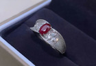 Natural Unheated Afghan Red Ruby Sterling Silver 925 Handmade Mens Designed Ring