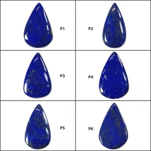 Piedras preciosas 100 % naturales LAPISLÁZULI cabujón forma de pera 1 pieza para joyería - Imagen 1 de 7