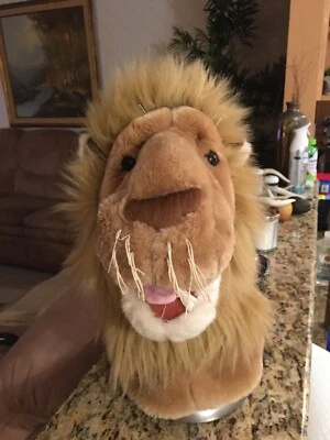 CABEZA DE LEÓN PELUDO DAN DEE MANO MARIONETA DIENTES BIGOTES 17" ALTO ESCUELA IGLESIA HOGAR Foto 1 de 4