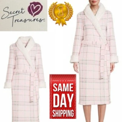 Roupão SECRET TREASURES M 8-10 cor rosa sonhador super falso vison novo - Imagem 1 de 4