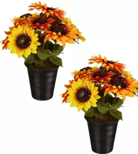 Harvest Glittery Autumn Flower 16" Centerpiece Thanksgiving Table Decor Lot of 2 - Picture 1 of 5