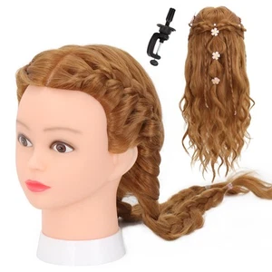 Mannequin Head with Human Hair 80% Real Hair 26-28'' Cosmetology Mannequin He... - Picture 1 of 7