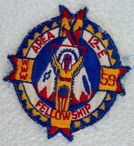 1959 AREA 12E Order of the Arrow FELLOWSHIP Conference PATCH Held Camp Josepho - Picture 1 of 3