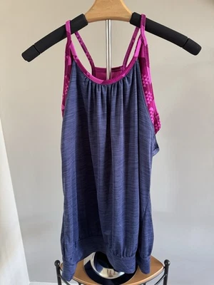 Camiseta sin mangas Old Navy Active para mujer en capas espalda deportiva azul/rosa talla grande Foto 1 de 4