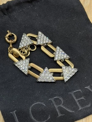 Новый с Ярлыками J. CREW кристалл треугольник ссылка браслет родия и золото покрытием 7 «L  - Изображение 1 из 4