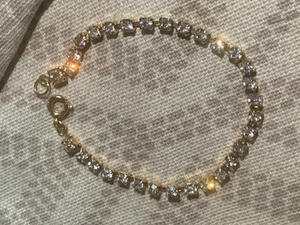 7” Jewelry gold / Stone Bracelet w Pouch clasp - Picture 1 of 5