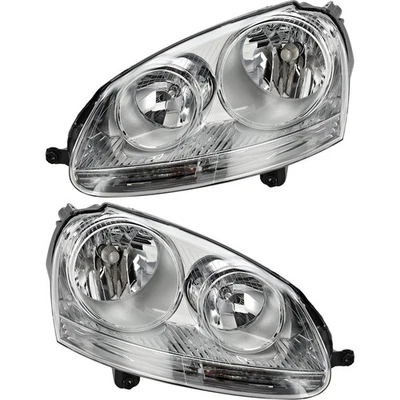 Halogen Headlight Set For 2005-2010 Volkswagen Jetta Sedan Wagon Left and Right Foto 1 de 4