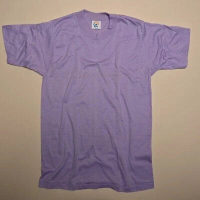 AUTHENTIC VINTAGE 80s Cal Cru Purple Blank Basic Short Sleeve T-Shirt M - 4825 - Image 1 of 3