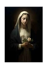 Virgin Mary Oil Painting Picture Printed On Canvas-Vintage Home Wall Decor-02