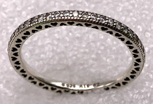 Authentic PANDORA ALE Sterling Silver Sparkling Pavé Band Ring Size 62 (US 10) - Picture 1 of 6