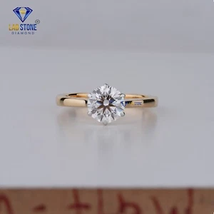 1.04 TCW Round Cut Labgrown Diamond Ring 925 silver Labstone - Picture 1 of 4