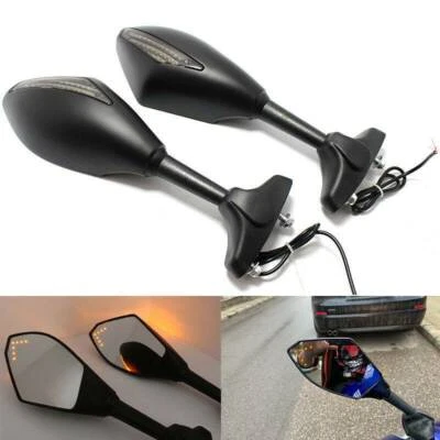 MOTORCYCLE LED TURN SIGNALS SIDE MIRRORS FOR KAWASAKI NINJA 250R 400R 500R 650R - Изображение 1 из 4