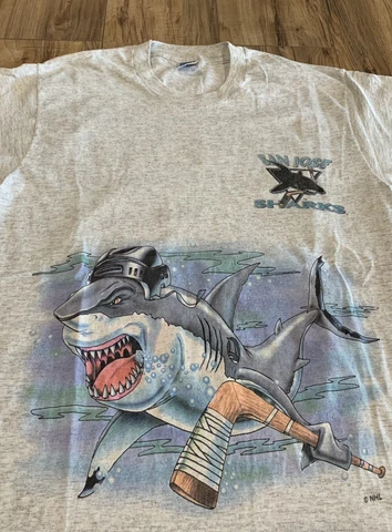 Vintage 90s Salem San Jose Sharks Double-Sided T-Shirt Men’s Large Cover