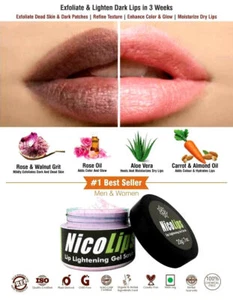 NicoLips Lip Gel scrub Removes Dark Lips & Nicotine 100% Genuin Fast Shipping - Picture 1 of 3