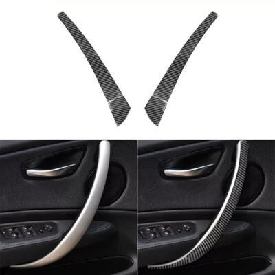 4Pcs Carbon Fiber Door Pusher Handle Cover For BMW 1 Series E81 E82 E88 2008-13​ - image 1 of 4