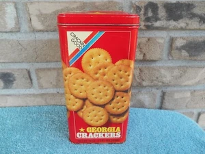 Vintage 1988 Georgia Crackers METAL Tin Crackin Good 9" Tall GOOD CONDITION - Picture 1 of 10