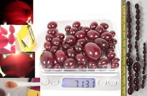 (6) Cherry amber Faturan style bakelite beads 71g approx - Picture 1 of 24