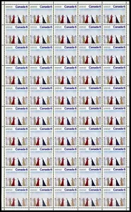1974 Canada Post Stamp #650 - Nativity 6¢ Full Pane Without Inscriptions of 50 - Picture 1 of 1