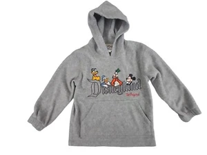 Disneyland Hoodie Kids XS Gray Embroidered Characters Logo Vintage - Picture 1 of 11