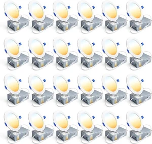 Ensenior 24x 4" Recessed LED Downlights Slim Dimmable Canless Ceiling Lights ETL - Picture 1 of 11